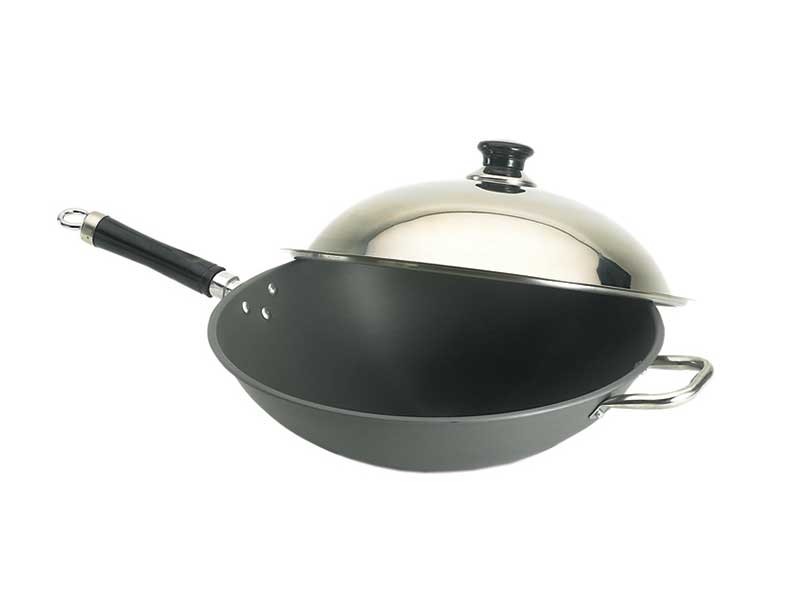 Fire Magic Wok 15-inch Hard Anodized with Stainless Steel Cover