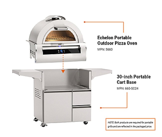 Fire Magic Portable Cart for 30-inch Grills, Pizza Ovens, and Griddles