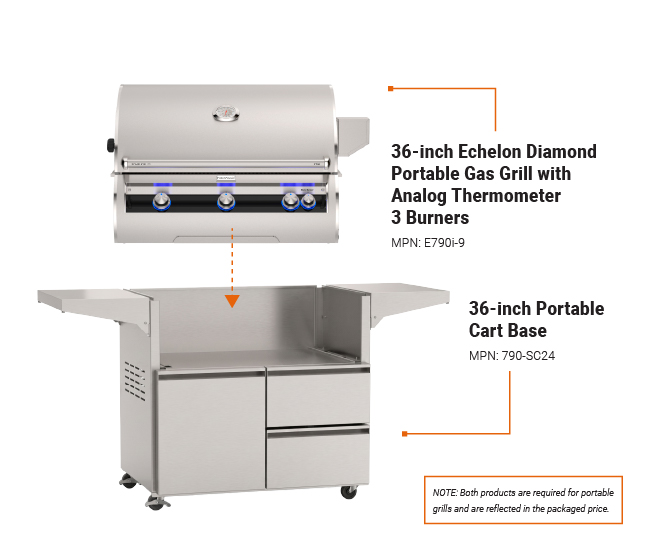 Fire Magic 36-inch Echelon Diamond E790i Portable Grill (Analog)