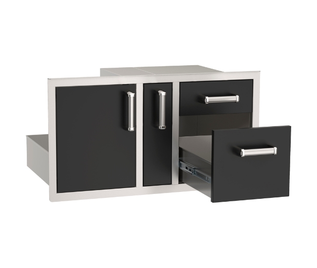 Fire Magic Echelon Black Door/Drawer Combo w/ Platter Storage Fire Magic Echelon Black Door/Drawer Combo w/ Platter Storage