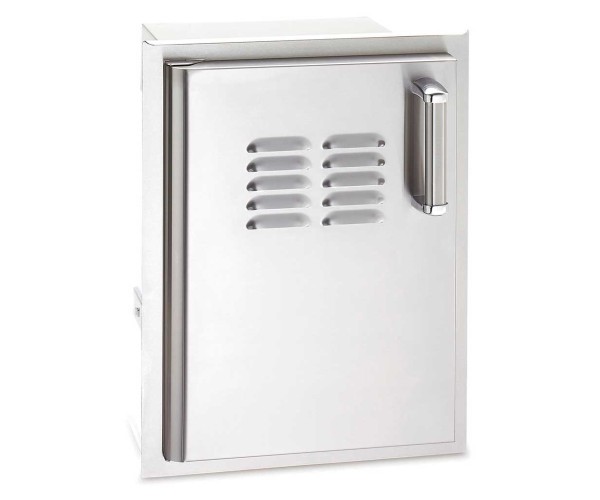 Fire Magic Flush Mount 20  x 14  Single Access Door w/ Tank Tray w/ Louvered Door w/ Soft Close System, Left Hinge