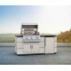 Fire Magic 77-inch Contemporary GFRC Pre-Fab Island in White Aspen Finish with Refrigerator Cut-Out