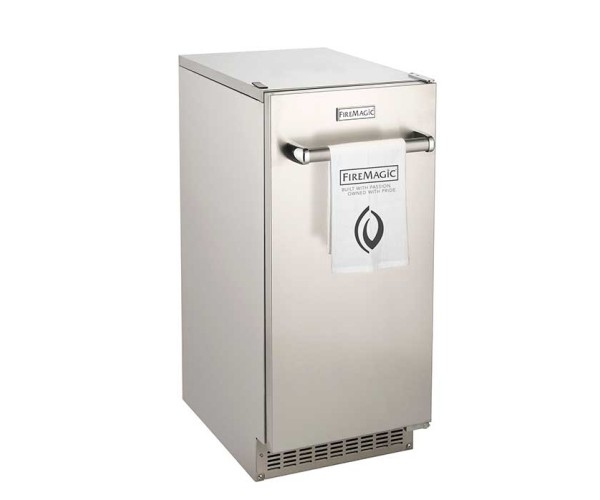 Fire Magic Outdoor High Capacity Ice Maker with Reversible Door Hinge.