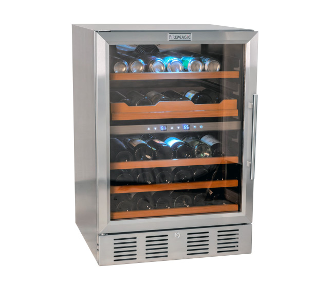 Fire Magic Dual Zone Wine and Beverage Cooler, Left Hinge