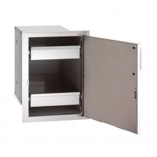 Fire Magic Single Access Door with Dual Drawers, Enclosed, Right Hinge