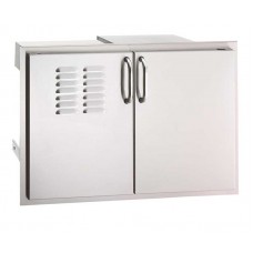 Fire Magic Double Access Doors with Dual Drawers and Tank/Trash Tray, Louvered Door