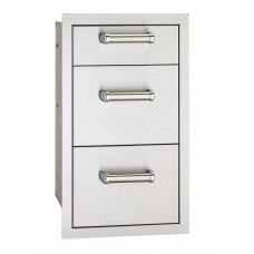 Fire Magic Flush Mounted Triple Storage Drawers with Soft Close System