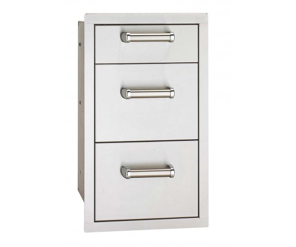 Fire Magic Flush Mounted Triple Storage Drawers with Soft Close System Fire Magic Flush Mounted Triple Storage Drawers with Soft Close System
