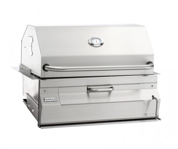 Fire Magic 24-inch Charcoal Slide-In Barbecue Grill with Smoker Hood Fire Magic 24-inch Charcoal Slide-In Barbecue Grill with Smoker Hood