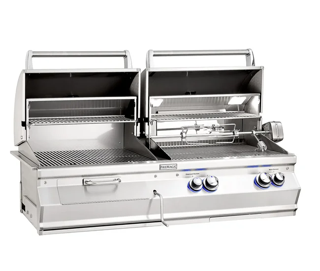 Fire Magic 46-inch Aurora A830i, Gas and Charcoal Combo Grill With