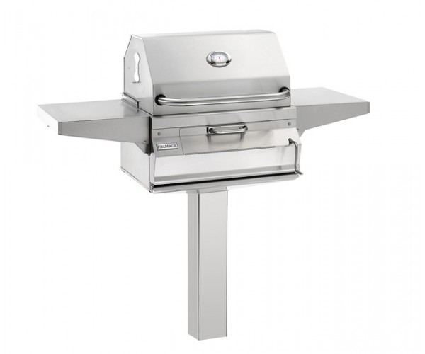 Fire Magic 24-inch Charcoal In Ground Post Mount Grill with Smoker Hood Fire Magic 24-inch Charcoal In Ground Post Mount Grill with Smoker Hood
