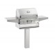 Fire Magic 24-inch Charcoal In Ground Post Mount Grill with Smoker Hood