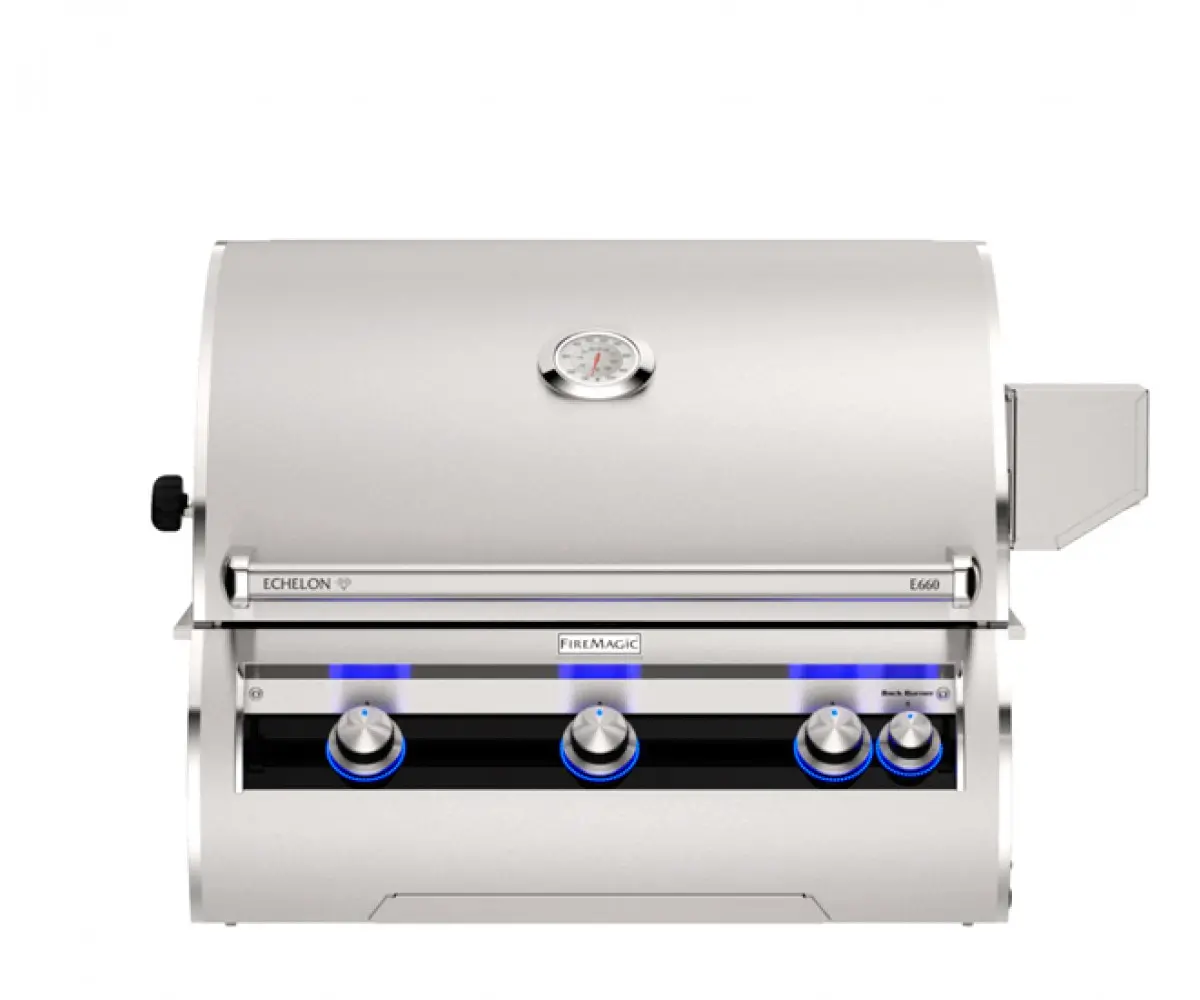 Fire Magic Echelon E660i Built-In Grill Digital Thermometer Magic View Window Natural Gas E660I-9L1N-W