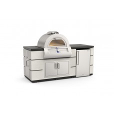 Fire Magic Contemporary GFRC White Aspen Pre-Fab Island with Pizza Oven 