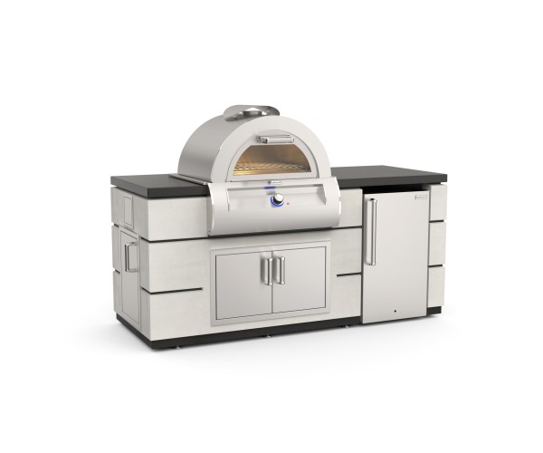 Fire Magic Contemporary GFRC White Aspen Pre-Fab Island with Pizza Oven or Echelon Griddle Fire Magic Contemporary GFRC White Aspen Pre-Fab Island with Pizza Oven or Echelon Griddle