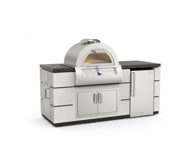 Fire Magic Contemporary GFRC White Aspen Pre-Fab Island with Pizza Oven or Echelon Griddle